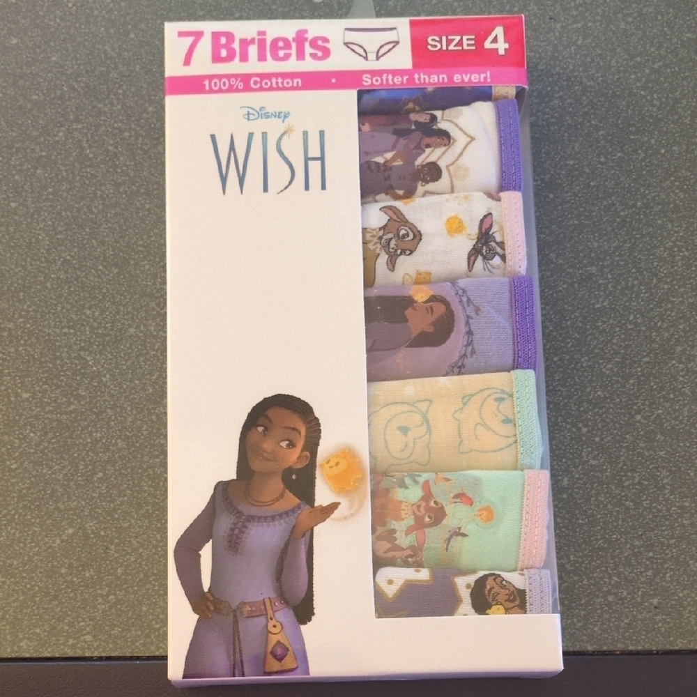 Disney Wish Girls' Briefs Set, Size 4 - NEW